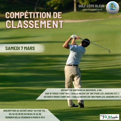 07/03/2026 - COMPÉTITION DE CLASSEMENT SAMEDI 7 MARS 2026