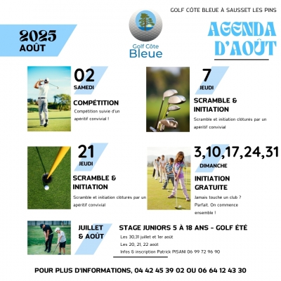 01/08/2025 - AGENDA D AOÛT  GOLF CÔTE BLEUE