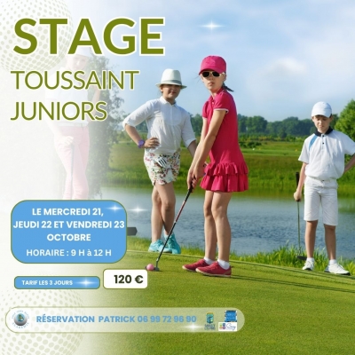 21/10/2026 - Stage de golf juniors  Vacances de la Toussaint